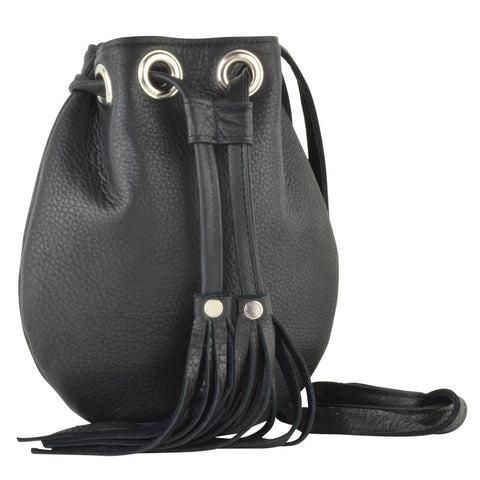 Sadie Crossbody Black Lamba Silver