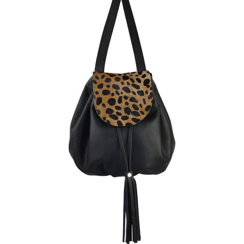 Cody Animal Print Backpack Cheetah Calf Hair/Black Lamba