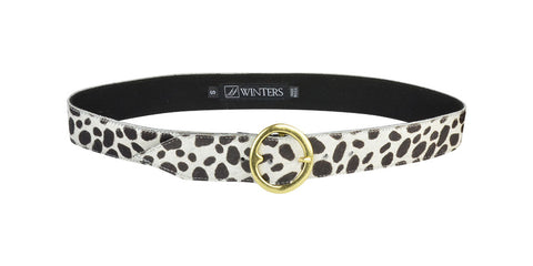 Cheetah Olivera Belt Bone Cheetah Calf Hair/Gold