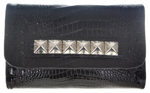 Kyle Clutch Black Croco