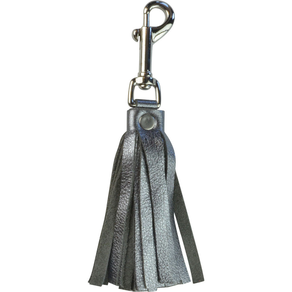 Bag Charm With Double Tassel for Purses & Totes Faux Suede 