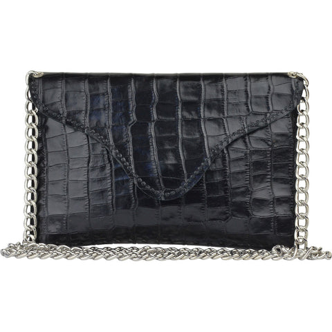 Miley Black Alligator Crossbody