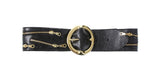 Kimmy Belt Black Distressed Leather