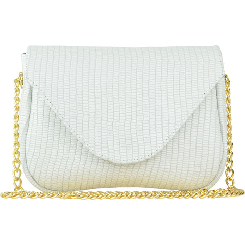 Hannah Crossbody White Mini Croco