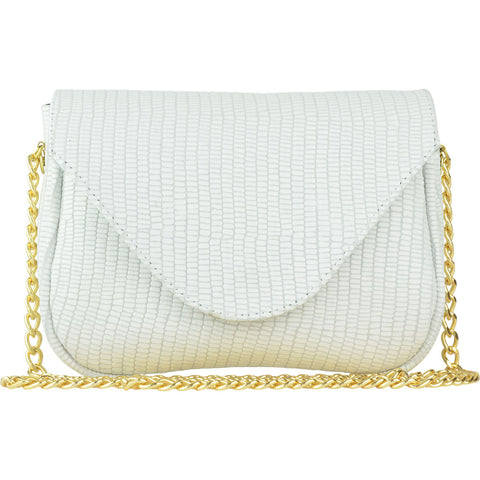 Hannah Crossbody White Mini Croco