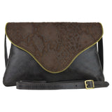 Camilla Colorblock Crossbody Chocolate Boa Suede & Espresso Leather