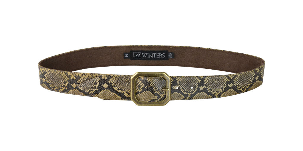 Logo Python Print Leather Belt