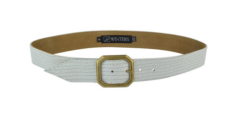 Kylie Croco Belt White Mini Croco