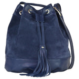 Lisa Bucket Bag Navy Suede/Navy Leather