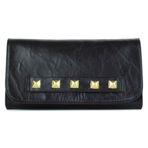 Willow Convertible Clutch Black Distressed Leather