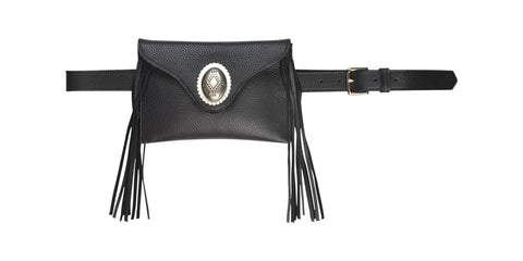 Georigie Belt Bag Black Lamba Antique Nickel