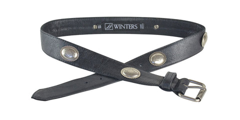 Polly Belt Black Distressed Leather
