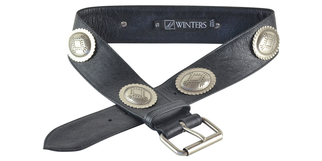 Olympia Belt Black Distressed Leather